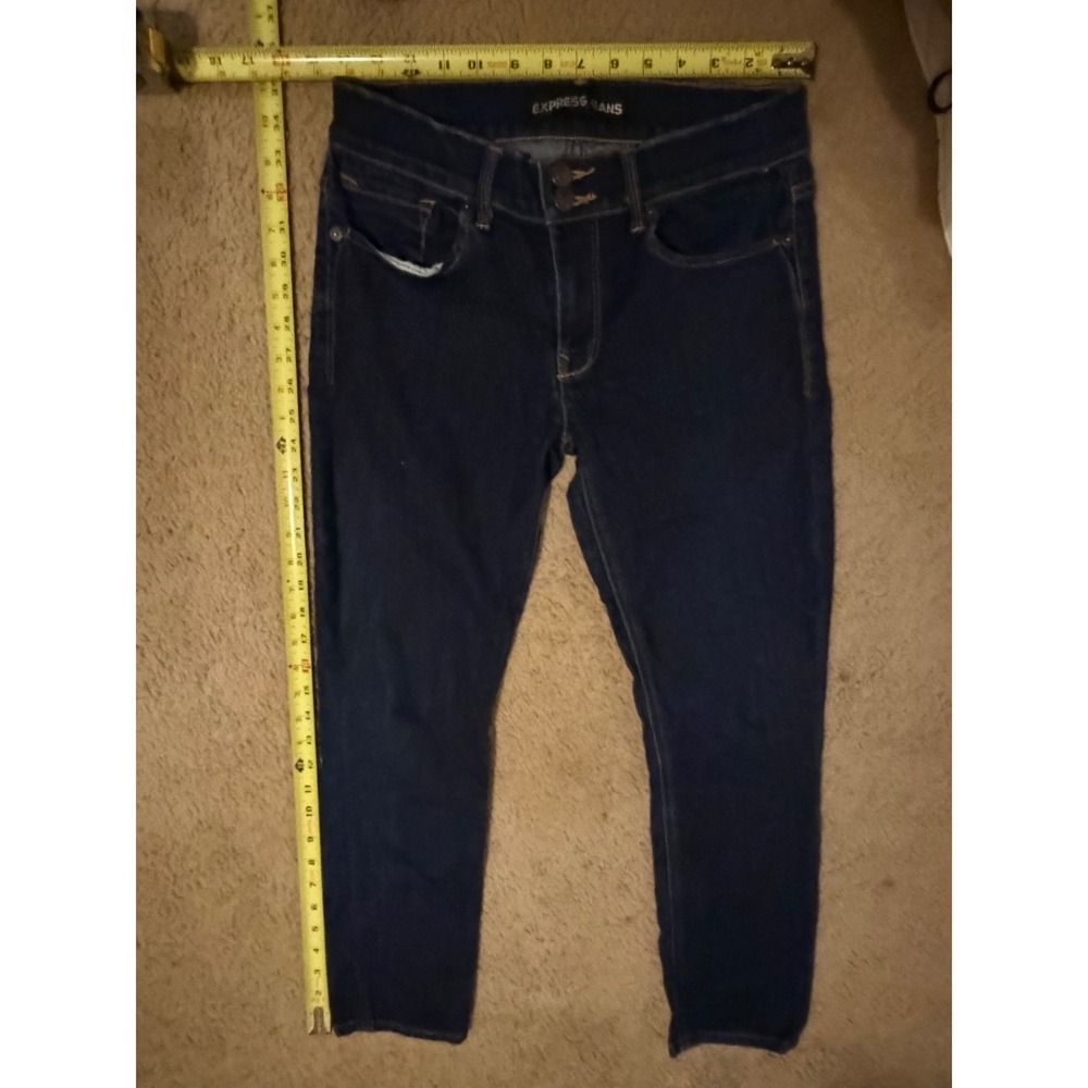 Express Jeans Womens 4 Dark Wash Cropped Legging Mia Mid-Rise Denim Pants T49-58
